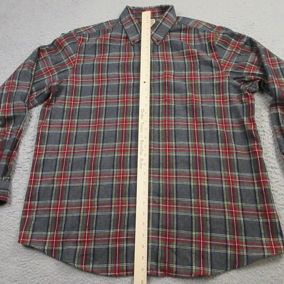 L.L. Bean Mens Scotch Plaid Flannel Shirt size L Traditional Fit Brushed Soft - Picture 6 of 7
